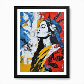 Woman With Feathers, Pop-Up Series Art Print