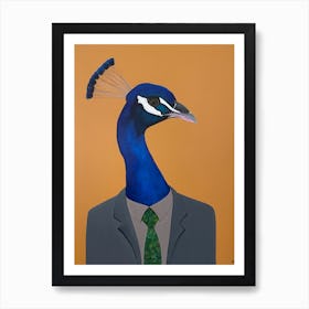 Peacock In Suit Art Print
