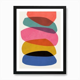 Expressive watercolor shapes 4 Art Print