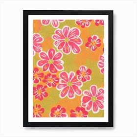 Nemesia Floral Print Warm Tones 2 Flower Art Print