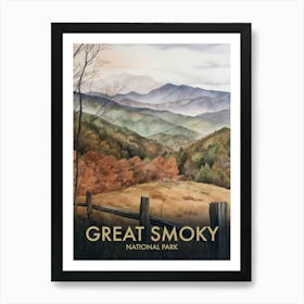 Great Smoky National Park Vintage Travel Poster 6 Art Print