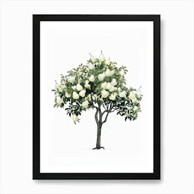 Pear Tree Pixel Illustration 4 Art Print