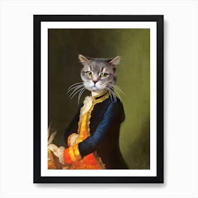 Curious Abel Britisch Shorthair Cat Pet Portraits Art Print