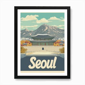 Aihrgdesign A Vintage Travel Poster Of Seoul Art Print