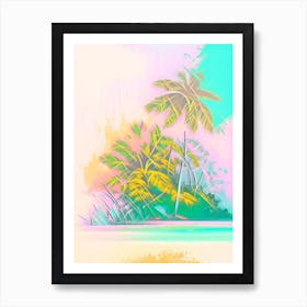 Andros Island Bahamas Watercolour Pastel Tropical Destination Art Print