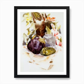  Eggplant And Green Pepper, Charles Demuth Art Print