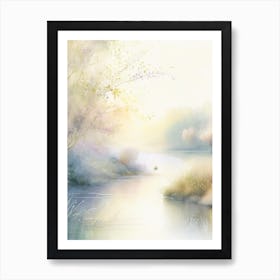 River Waterscape Gouache 1 Art Print