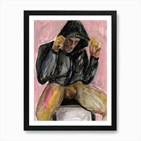 Male Nude Black Hoodie - Anton Maliar male nude homoerotic gay art man erotic adult mature hand painted full frontal penis Art Print