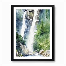 Cascade D Ars, France Water Colour  Art Print