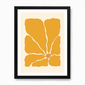 Abstract Flower 02 - Yellow Art Print