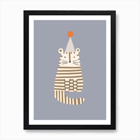 Little Tiger Blue Art Print