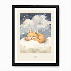 Sleeping Baby Fox 2 Nursery Poster Art Print