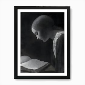 Dark Gothic Woman Reading A Book 1 Art Print