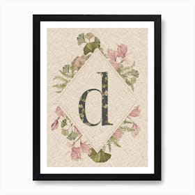 Floral Monogram D Art Print