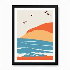 Scarborough Beach Australia Midcentury Art Print