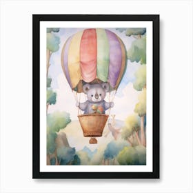 Baby Koala 1 In A Hot Air Balloon Art Print