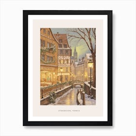 Vintage Winter Poster Strasbourg France 3 Art Print