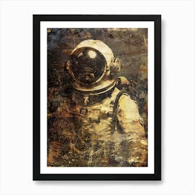 Poster Diver Vintage Illustration Art 02 Art Print