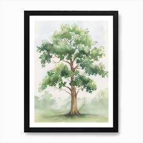 Mahogany Tree Atmospheric Watercolour Painting 2 Art Print