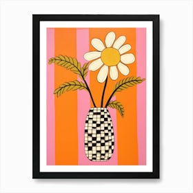 Wild Flowers Orange Tones In Vase 3 Art Print