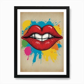 Red Lips Vector Illustration Art Print