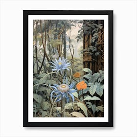 Vintage Jungle Botanical Illustration Passion Flower 4 Art Print