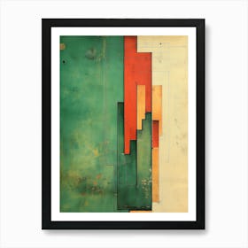 Abstract geometric watercolor structure Art Print