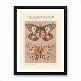 Velvet Butterflies Collection Radiant Butterflies William Morris Style 9 Art Print