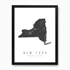 New York Mono Black And White Modern Minimal Street Map Art Print