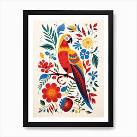 Scandinavian Bird Illustration Macaw 3 Art Print