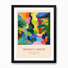 Colourful Gardens Shanghai Botanical Garden China 2 Red Poster Art Print