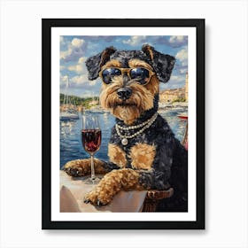 Airedales Drinks Art Print