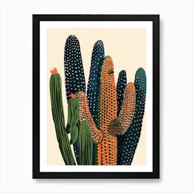 Organ Pipe Cactus Minimalist Abstract Illustration 1 Art Print