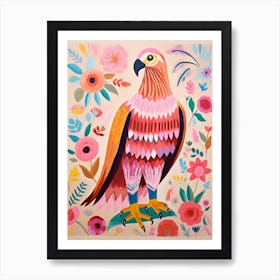 Pink Scandi Golden Eagle 4 Art Print