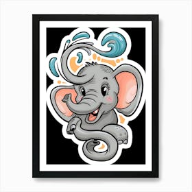 Cute Elephant Art Print