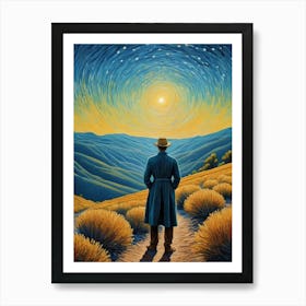 A Man Stands In The Wilderness Vincent Van Gogh Painting (28) Art Print