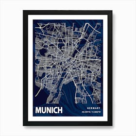 Munich Crocus Marble Map Art Print