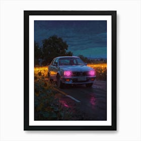 Car In The Field 1 Art Print