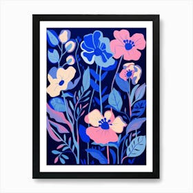 Blue Flower Illustration Snapdragon 2 Art Print