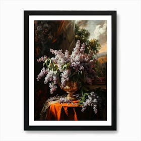 Baroque Floral Still Life Lilac 4 Art Print