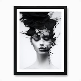 Ephemeral Beauty Abstract Black And White 6 Art Print