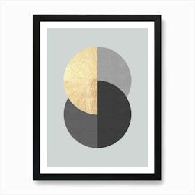 Geometry with gold and textures 1 Art Print