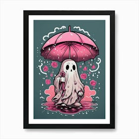 Ghost With Umbrella Art Print