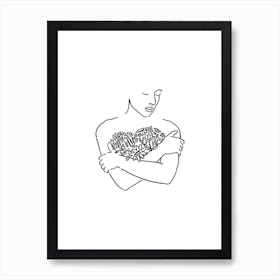 Hug Yourself Line Art Print