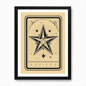 Star Tarot Card Folky Art Print