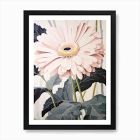 Flower Illustration Gerbera Daisy Art Print