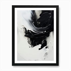 Black And White Flow Asbtract Painting 0 Art Print