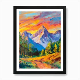 Sunset In The Mountains 3 Art Print