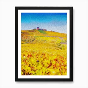 Windmill And Vineyards, Verzenay, Champagne Ardenne, France Art Print