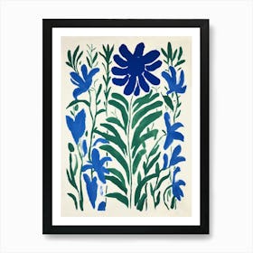 'Blue Flowers' Art Print